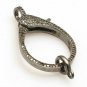 Pave Diamond Lobster Clasps 925 Silver Necklace Clasps Jewelry Findings Clasps.