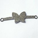 Pave Diamond Butterfly Jewelry Connector 925 Silver Diamond Necklace Connector.