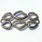Pave Diamond Oval Jewelry Connector 925 Silver Diamond Bracelet Connector.