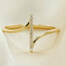 Vertical Bar Design Diamond Ring 14k Solid Gold Birthday Promise Diamond Ring. Vertical Bar Design Diamond Ring 14k Solid Gold Birthday Promise Diamond Ring.