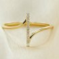 Vertical Bar Design Diamond Ring 14k Solid Gold Birthday Promise Diamond Ring.