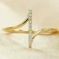 Vertical Bar Design Diamond Ring 14k Solid Gold Birthday Promise Diamond Ring.