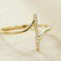 Vertical Bar Design Diamond Ring 14k Solid Gold Birthday Promise Diamond Ring.