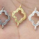 Pave Diamond Leaf Clover Connector 925 Silver Diamond Jewelry Good Luck Finding.