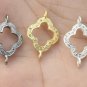 Pave Diamond Leaf Clover Connector 925 Silver Diamond Jewelry Good Luck Finding.