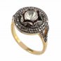 Natural Rosecut Diamond Polki Ring 925 Silver Handmade Victorian Christmas Gift.