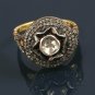 Natural Rosecut Diamond Polki Ring 925 Silver Handmade Victorian Christmas Gift.