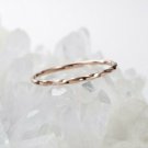 Twisted Wedding Band Unique Rose Gold Band Ring Delicate Plain Gold Bridal Set N