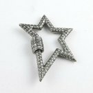 Pave Diamond Star Carabiner Lock 925 Silver Additional Jewelry Connector Bails. Pave Diamond Star Carabiner Lock 925 Silver Additional Jewelry Connector Bails.