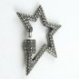 Pave Diamond Star Carabiner Lock 925 Silver Additional Jewelry Connector Bails.