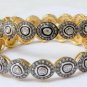 Victorian Inspired Rose Cut Diamond Bracelet 925 Silver Wedding Bangle Bracelet.