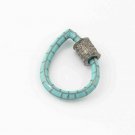 1Pc Pave Diamond Carabiner Enamel Screw Clasps Sterling Silver Drop Shape Clasp.