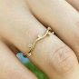 10k Solid Gold Tiny Diamond Plain Vine Ring Handmade Diamond Delicate Wavy Rings