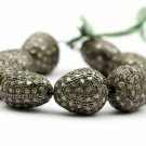Pave Diamond Oval Beads 925 Silver Egg Shape Spacer Beads Necklace Making Beads. Pave Diamond Oval Beads 925 Silver Egg Shape Spacer Beads Necklace Making Beads.