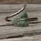 Genuine Pave Diamond Tsavorite Leaf Bracelet 925 Sterling Silver Jewelry. Genuine Pave Diamond Tsavorite Leaf Bracelet 925 Sterling Silver Jewelry.
