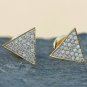 Natural Diamond Triangle Shape Stud Earring 14k Gold SI Clarity G Color Diamond.