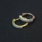 Diamond Hoop Earring 14k Solid Gold 10mm Diamond Huggie Earrings Tiny Hoop Gift.