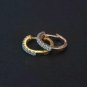 Diamond Hoop Earring 14k Solid Gold 10mm Diamond Huggie Earrings Tiny Hoop Gift.