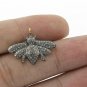 Pave Diamond Bee Charm Pendant 925 Sterling Silver Jewelry Findings Additional.
