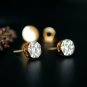 14k Solid Gold Solitaire Natural Diamond Earring Pressure Set Statement Earring.