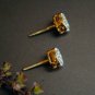 14k Solid Gold Solitaire Natural Diamond Earring Pressure Set Statement Earring.