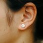 14k Solid Gold Solitaire Natural Diamond Earring Pressure Set Statement Earring.