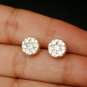 14k Solid Gold Solitaire Natural Diamond Earring Pressure Set Statement Earring.