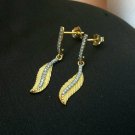 Pave Diamond Leaf Earring 14k Gold Diamond Dainty Earring Minimalist Fine Gift. Pave Diamond Leaf Earring 14k Gold Diamond Dainty Earring Minimalist Fine Gift.