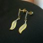Pave Diamond Leaf Earring 14k Gold Diamond Dainty Earring Minimalist Fine Gift.