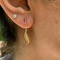 Pave Diamond Leaf Earring 14k Gold Diamond Dainty Earring Minimalist Fine Gift.
