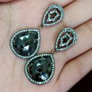 Pave Diamond Black Spinel Dangle Earring 925 Silver Diamond 14k Gold Earring. Pave Diamond Black Spinel Dangle Earring 925 Silver Diamond 14k Gold Earring.