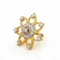 Pave Diamond Elegant Flower Stud Earring 14k Gold Anniversary Fine Jewelry Gift.