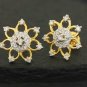 Pave Diamond Elegant Flower Stud Earring 14k Gold Anniversary Fine Jewelry Gift.