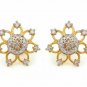 Pave Diamond Elegant Flower Stud Earring 14k Gold Anniversary Fine Jewelry Gift.
