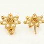 Pave Diamond Elegant Flower Stud Earring 14k Gold Anniversary Fine Jewelry Gift.