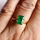 Sandawana Emerald Prong Ring 925 Silver Natural Emerald Ring Wedding Ring Gift.