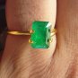 Sandawana Emerald Prong Ring 925 Silver Natural Emerald Ring Wedding Ring Gift.
