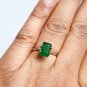 Sandawana Emerald Prong Ring 925 Silver Natural Emerald Ring Wedding Ring Gift.
