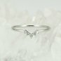 Curved Wedding Band White Gold Band Unique Chevron Band Diamond Ring 14k Gold N8