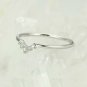 Curved Wedding Band White Gold Band Unique Chevron Band Diamond Ring 14k Gold N8