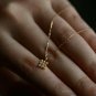 Solid 14k Rose Gold Necklace Diamond Necklace Wedding Art Deco Charm Necklace N8