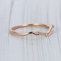 Vintage Rose Gold Wedding Band Simple Unique Leaf Dainty Curved Art Deco Ring N7