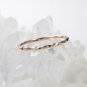 Twisted Wedding Band Unique Rose Gold Band Ring Delicate Plain Gold Bridal Set Y