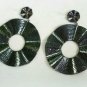 Pave Diamond Disc Dangle Earring 925 Silver Diamond 14k Gold Wave Design Earring