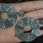 Pave Diamond Disc Dangle Earring 925 Silver Diamond 14k Gold Wave Design Earring