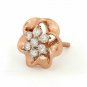 Pave Diamond Mini Flower Stud Earring 14k Rose Gold Wedding Fine Jewelry Gift.
