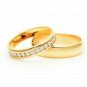 1 Carat Diamond Bridal Groom Wedding Set 14k Solid Gold Eternity Classic Bands.