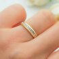 1 Carat Diamond Bridal Groom Wedding Set 14k Solid Gold Eternity Classic Bands.