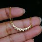 Natural Diamond Curved Bar Necklace 14k Solid Gold Bridal Necklace Diamond Gift.