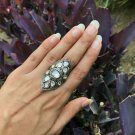 Russian Design Rosecut Diamond Ring 925 Silver Diamond Ring For Wedding Gift.